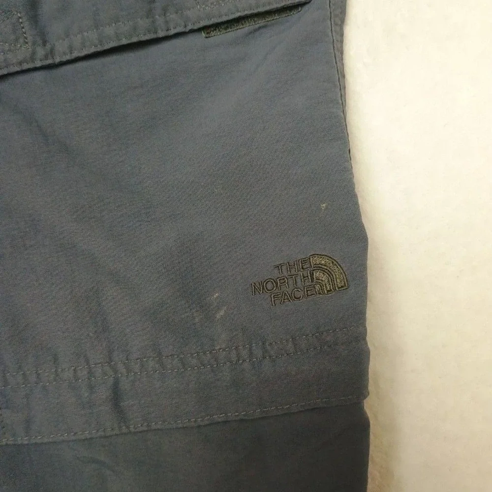North Face Pants Mens 2XL Blue Cargo Convertible Nylon Relaxed Outdoor Hiking